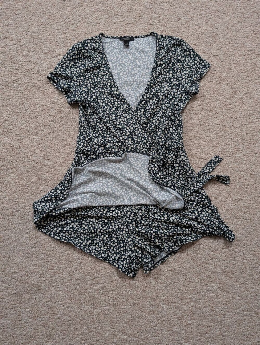 Forever 21 floral wrap-style romper